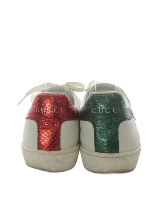 Gucci Ace Embroidered Sneakers Low Cut Leather 35 White - Picture 3 of 9